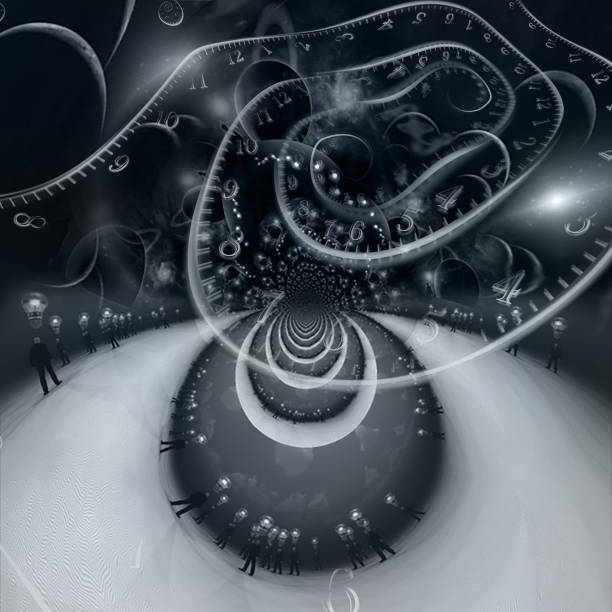istock Eternal spaces. Surreal composition with time spirals 1305112065