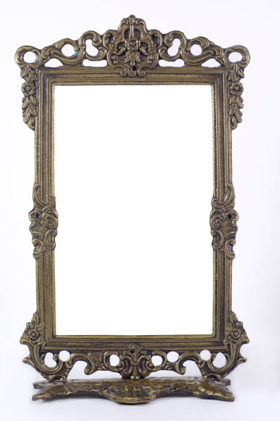 istock Antique blank photo frame with white interior 1305112229