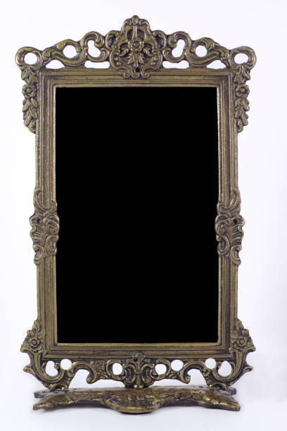 istock Antique blank photo frame with black interior 1305112245