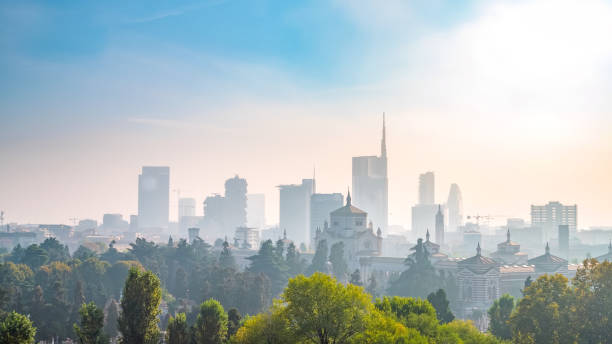Aerial view of Milan, Italy