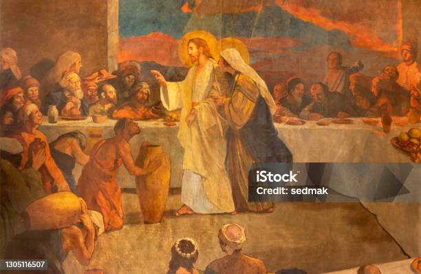 Barcelona The Modern Painting Of Glory Of Heart Of Jesus Stock Photo - Download Image Now