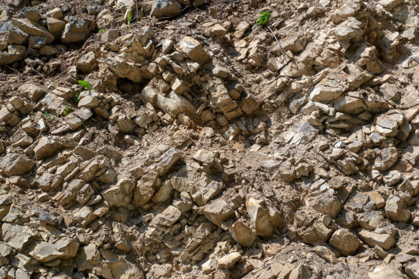 istock Stone wall texture, natural background. Mountain slope, cliff. 1305120853