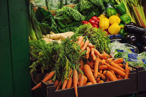 Fresh vegetables stand in English Market - Cork, Ireland