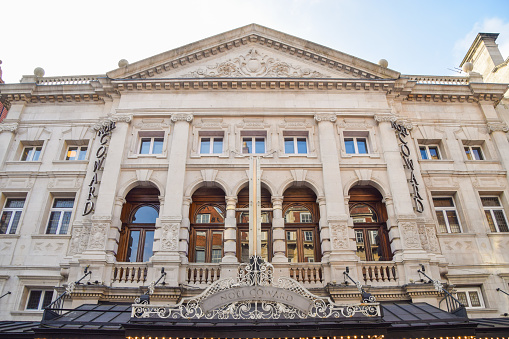 London, United Kingdom - March 2 2021: exterior view of the Noel Coward Theatre, West End.
