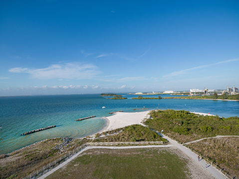 Aerial drone view of coral reef