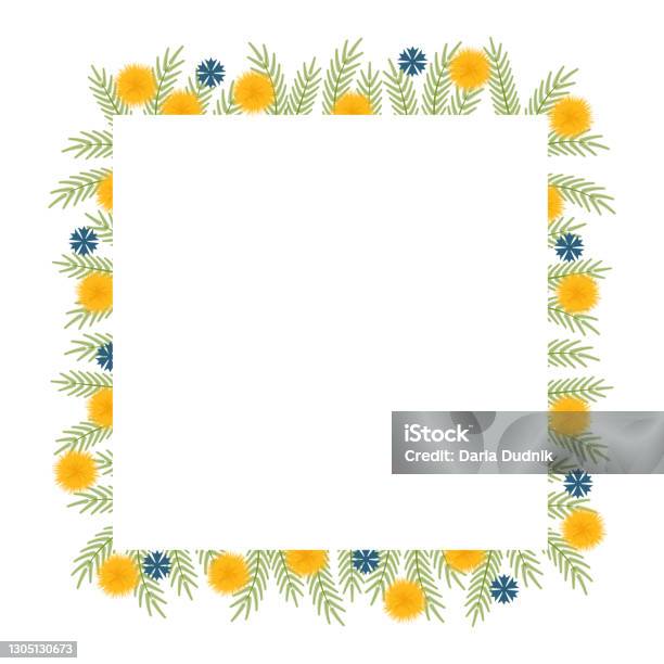 Spring Flowers Square Square Frame With Spring Flowers Stock Illustration - Download Image ...