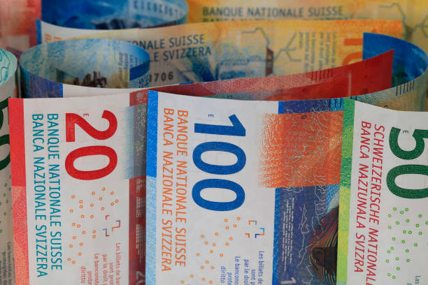 istock Swiss francs, group of banknotes, CHF 1305133556