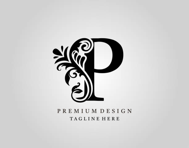 illustrazioni stock, clip art, cartoni animati e icone di tendenza di design di lusso monogram letter p. - letter p ornate alphabet typescript