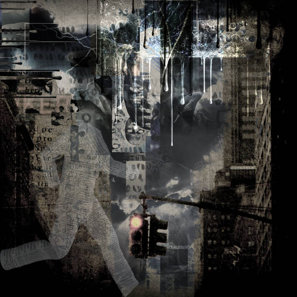 istock Modern digital art. Surreal urban grunge 1305136720