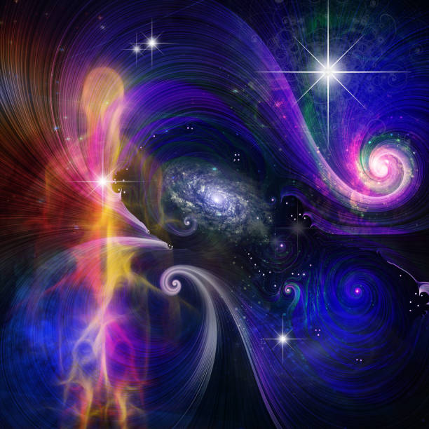 istock Human spirit in vivid colorful universe 1305139151