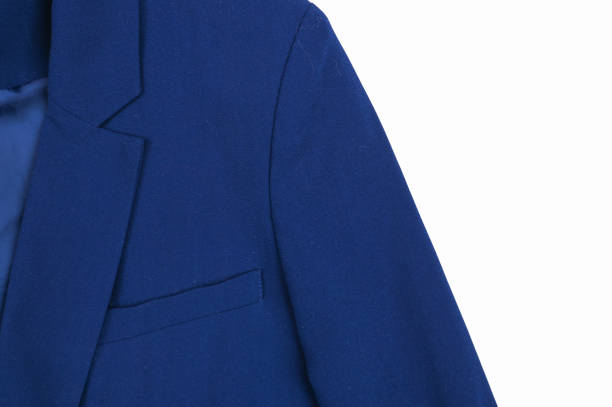 istock Blue jacket, close up, on an isolated white background 1305141272
