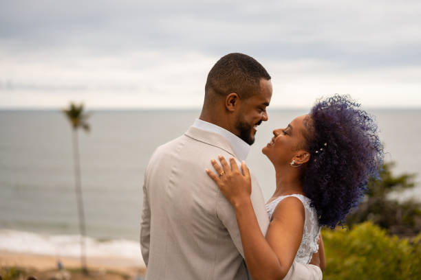 istock Newlyweds on the beach 1305141506