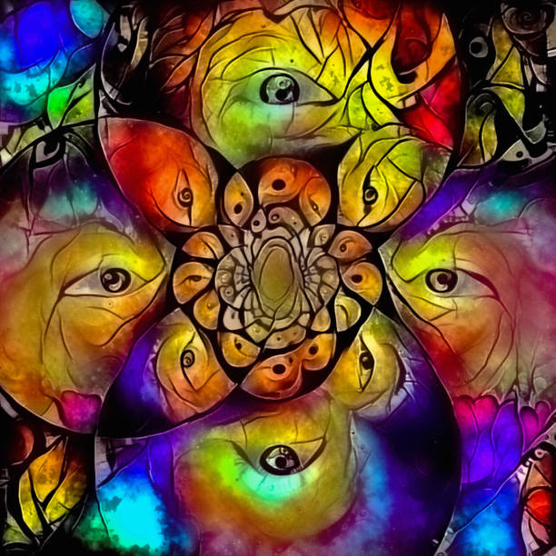 Abstract fractal with eyes