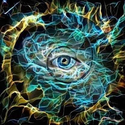 The eye of Eternity. Modern abstract art. 3D rendering
