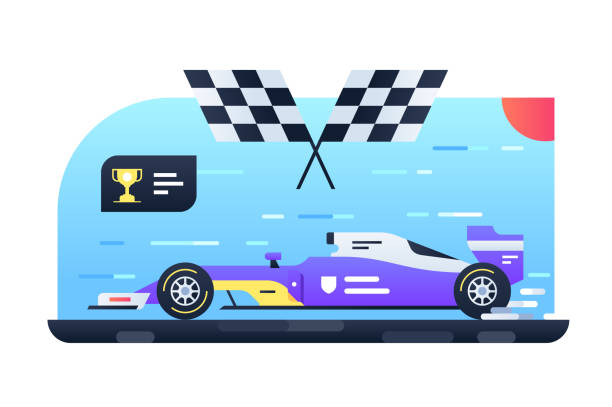 ilustrações, clipart, desenhos animados e ícones de carro esportivo para corrida - racecar color image illustration technique speed