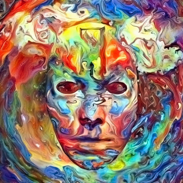 Portal to Dreams. Abstract colorful painting. 3D rendering