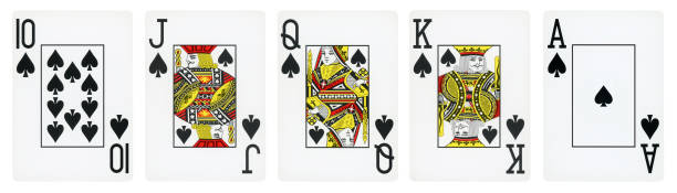 istock Royal Flush of Spades - isolated on white 1305150341
