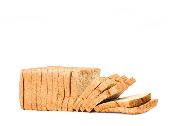 istock Wholemeal sliced bread on a white background 1305151385