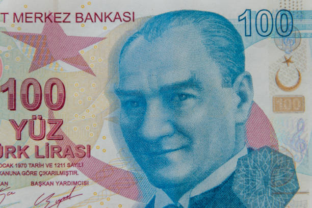 istock Macro shot of the one hundred turkish lira banknote 1305154912