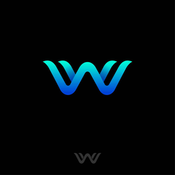W monogram. Symbol of sea and waves. Network, web Icon. W logo consist of waves. Symbol of sea and waves. letter w stock illustrations