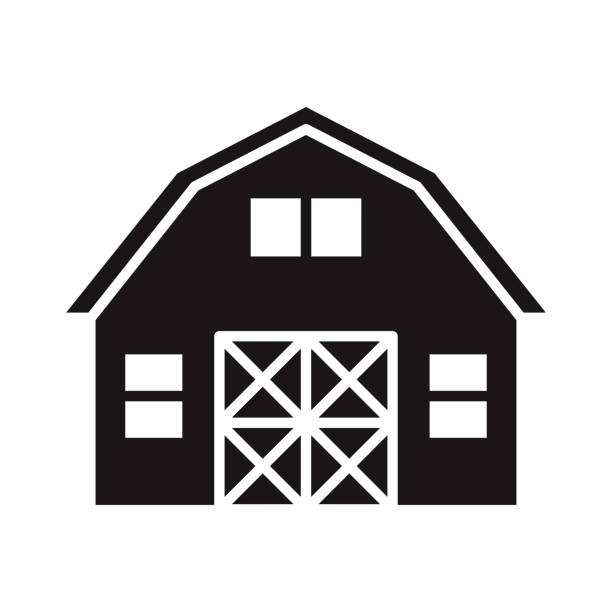 Barn Agriculture Glyph Icon vector art illustration