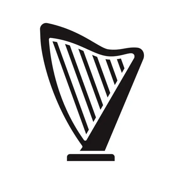 Vector illustration of Harp Glyph Icon