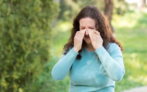 istock Woman suffering itching scratching her eyes 1305158197