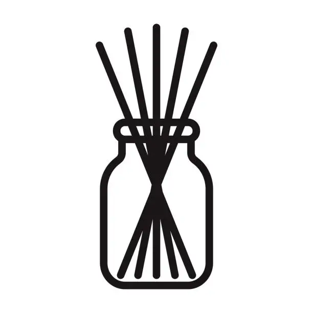 Vector illustration of Reed Diffuser Cleaning Supply Glyph Icon