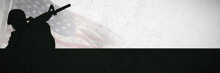 USA national flag against grey background