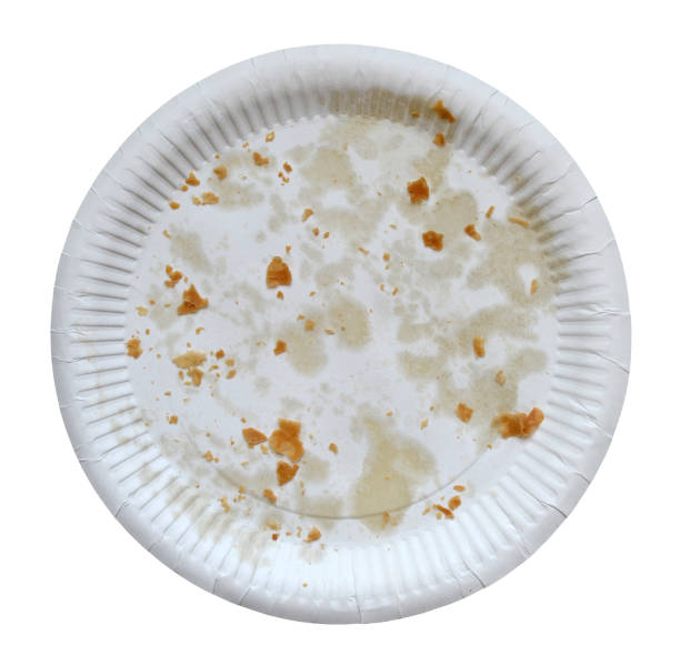 食品用使い捨て紙板 - dirty paper paper plate food スト�ックフォトと画像
