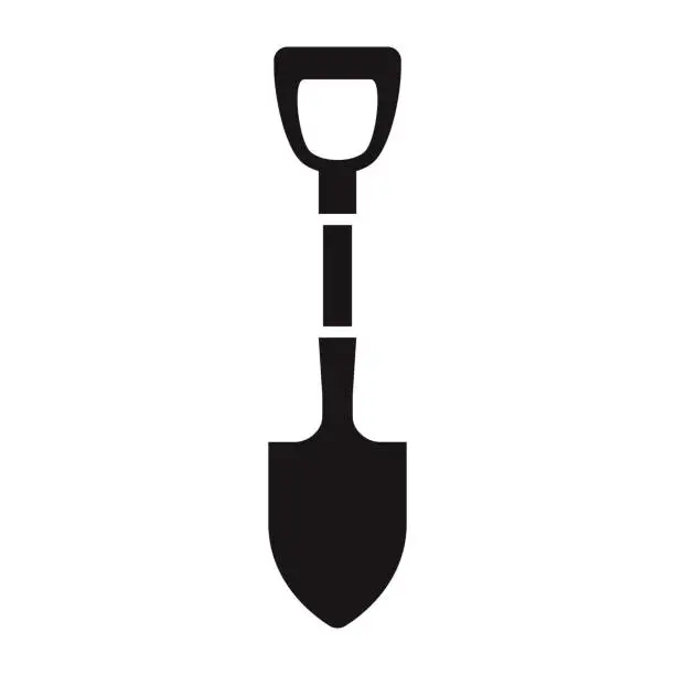 Vector illustration of Shovel Construction Glyph Icon