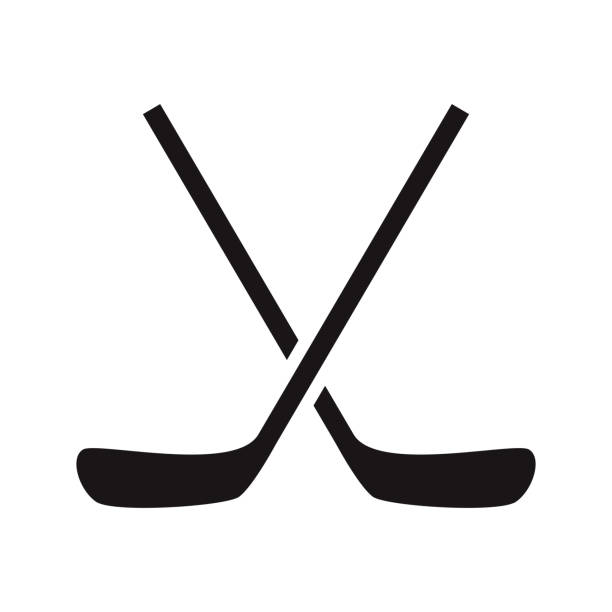 ilustraciones, imágenes clip art, dibujos animados e iconos de stock de icono del glifo deportivo de hockey - ice hockey illustrations