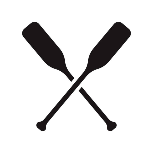 ilustrações de stock, clip art, desenhos animados e ícones de paddle sports glyph icon - oar