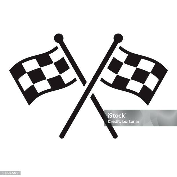 Racing Sports Glyph Icon Stock Illustration - Download Image Now - Checkered Flag, Sports Race, Icon Symbol