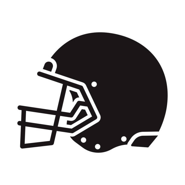 Bекторная иллюстрация Американский футбольный шлем Спорт Глиф икона