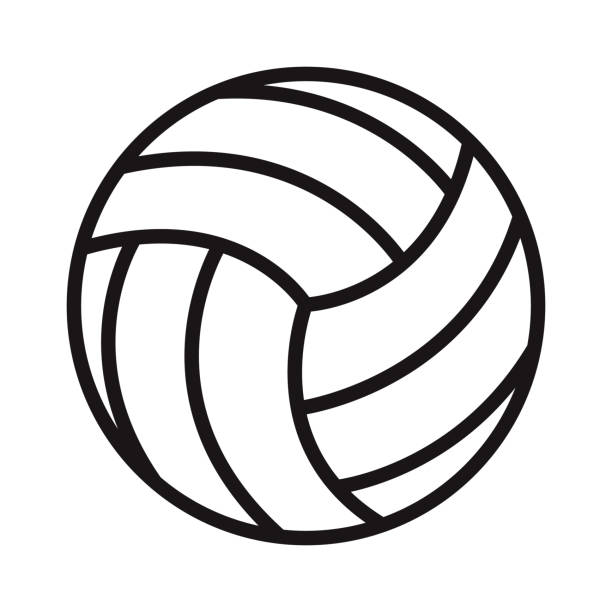ilustraciones, imágenes clip art, dibujos animados e iconos de stock de icono del glifo deportivo de voleibol - pelota de vóleibol