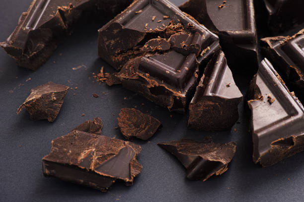 istock Pieces of homemade broken dark chocolate 1305167719