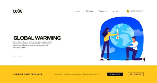 Vector illustration of Global Warming Concept Vector Illustration for Landing Page Template, Website Banner, Advertisement and Marketing Material, Online Advertising, Business Presentation etc.