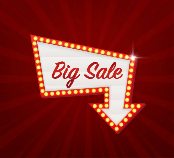 Great sale concept. Black friday sign. Black friday sale neon banner. Vector design. Light banner. Game sign. Logo design. Great sale concept. Black friday sign. Black friday sale neon banner. Vector design. Light banner. Game sign. Logo design monday night stock illustrations