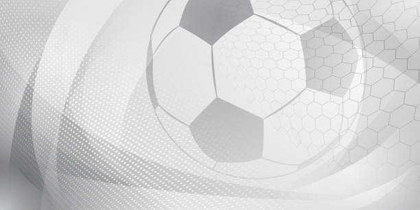 Abstract soccer background Football or soccer background with big ball in gray colors soccer stock illustrations