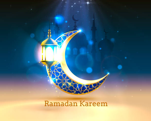 istock Ramadan cover card, Drawn mosque night view from arch background. Handwritten greeting card. Vector 1305209687