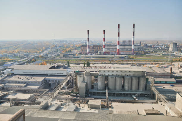 istock Concrete mixing tower. Concept of on-site construction facility. 1305214008