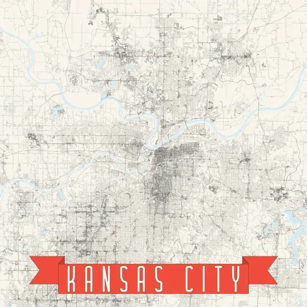 Vector illustration of Kansas City, Missouri USA Vector Map