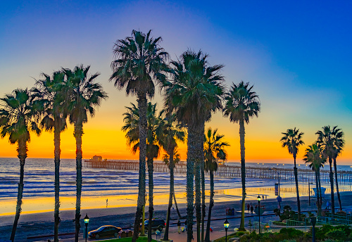 Oceanside is a coastal city in California. It's known for palm-dotted Harbor Beach and nearby Oceanside Harbor, with its marina and shops. To the south, the long Oceanside Pier juts into the Pacific Ocean