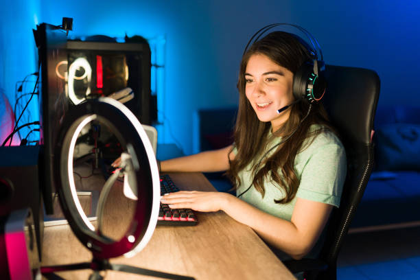 istock Happy gamer ready to start playing in her gaming computer 1305225287