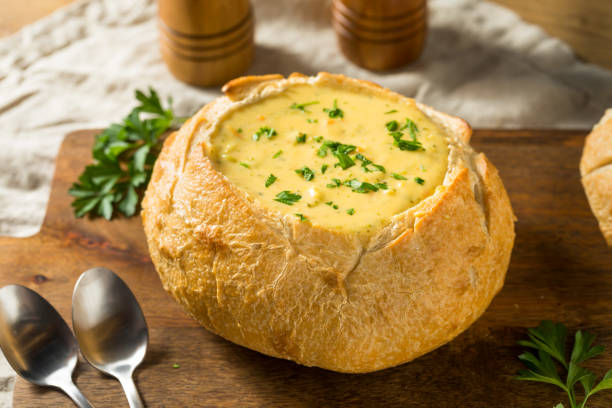 istock Homemade Broccoli Cheddar Soup in a Bread Bowl 1305226768