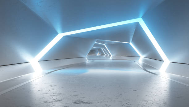 istock Futuristic Tunnel with Neon Lights 1305230233