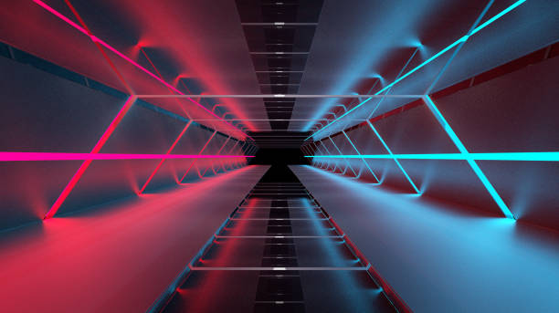 istock Futuristic Tunnel with Neon Lights 1305230263