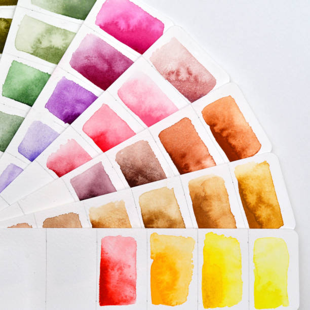 istock A quarter circle with a color palette in yellow and red. 1305230973