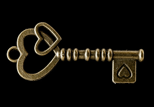 image of vintage key isolated on white background